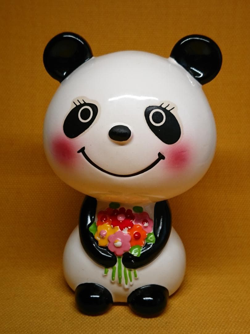 ビンテージ　パンダ　貯金箱　陶器　置物　インテリア　工芸品　美術品　A1761