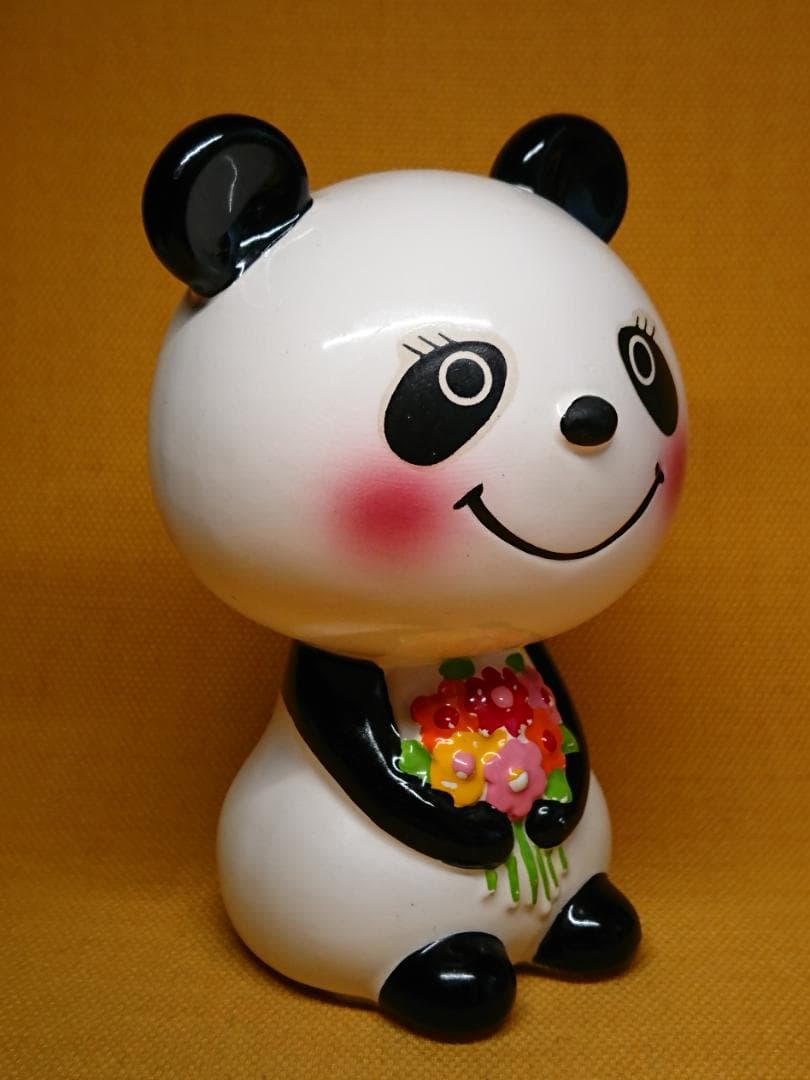 ビンテージ　パンダ　貯金箱　陶器　置物　インテリア　工芸品　美術品　A1761