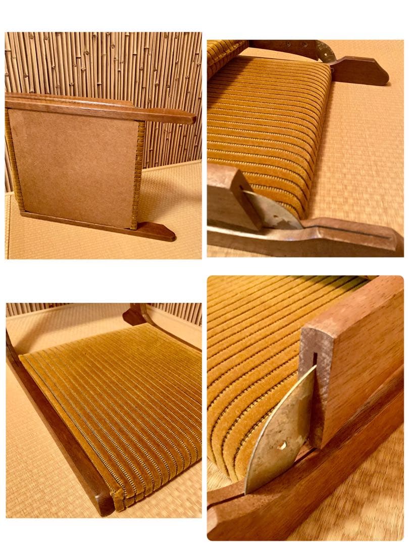 昭和レトロ 高級 和風 折りたたみ座椅子　 アンティーク 2脚セット