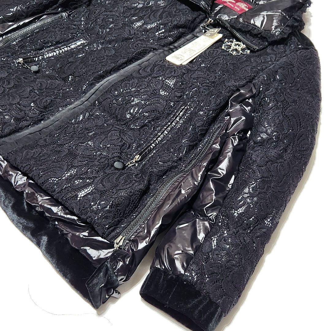 【新品 タグ付き 近年】スーパービューティー　レースダウンコート ジャケット 黒