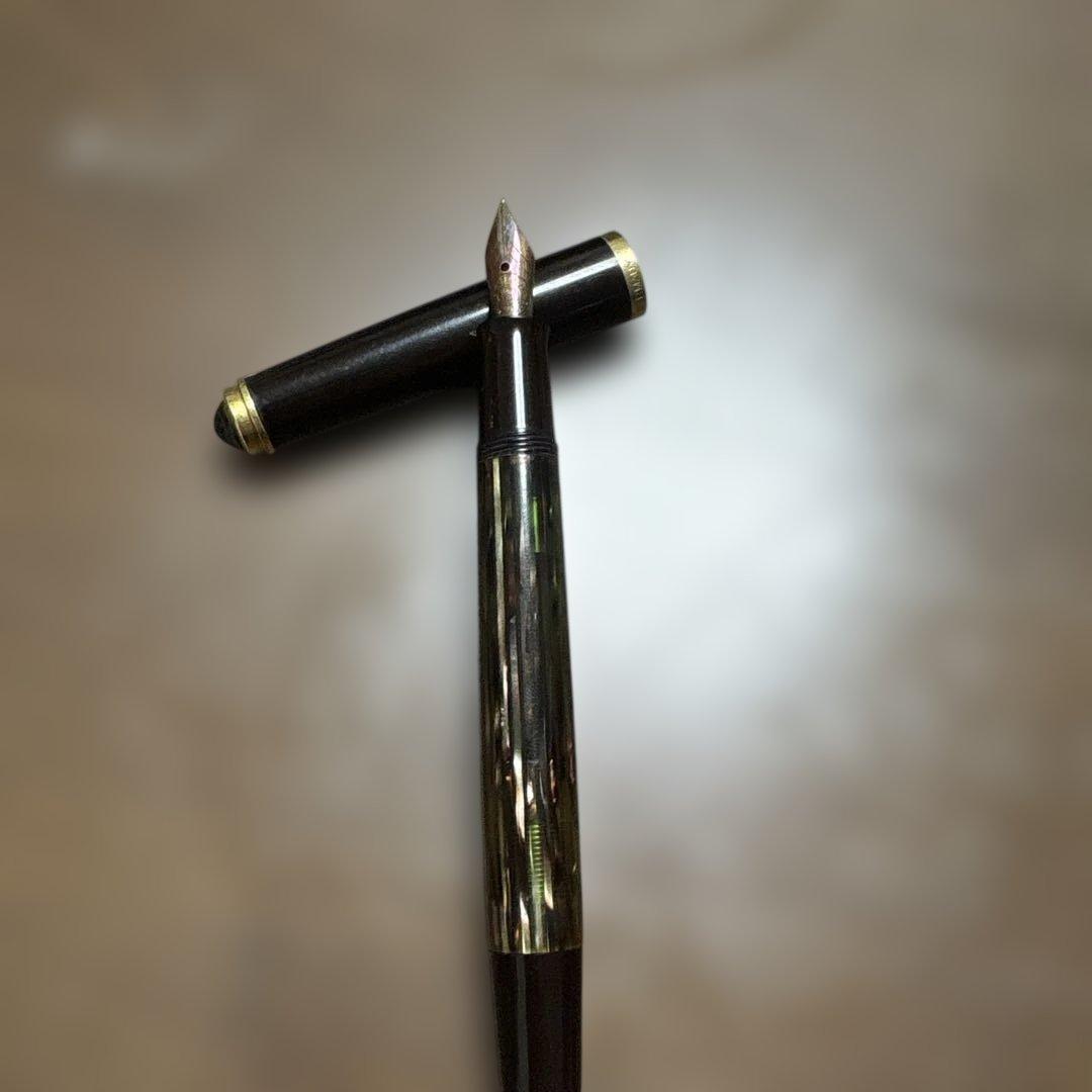 ペリカン400NN M&K 茶縞 万年筆 14C 字幅EF（極細字）　14K