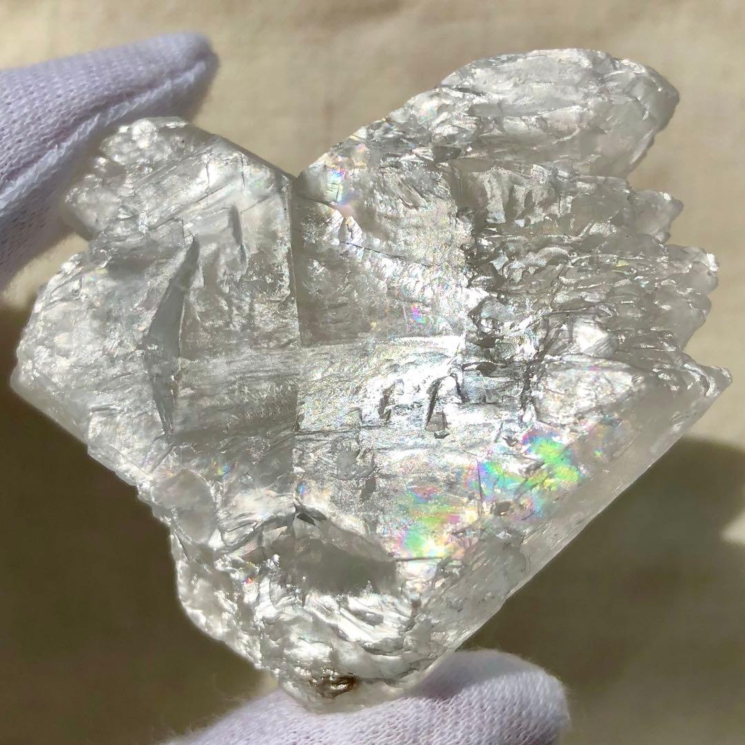 フィッシュテール　セレナイト　天然石　原石　クリスタル　アイリスクォーツ　虹