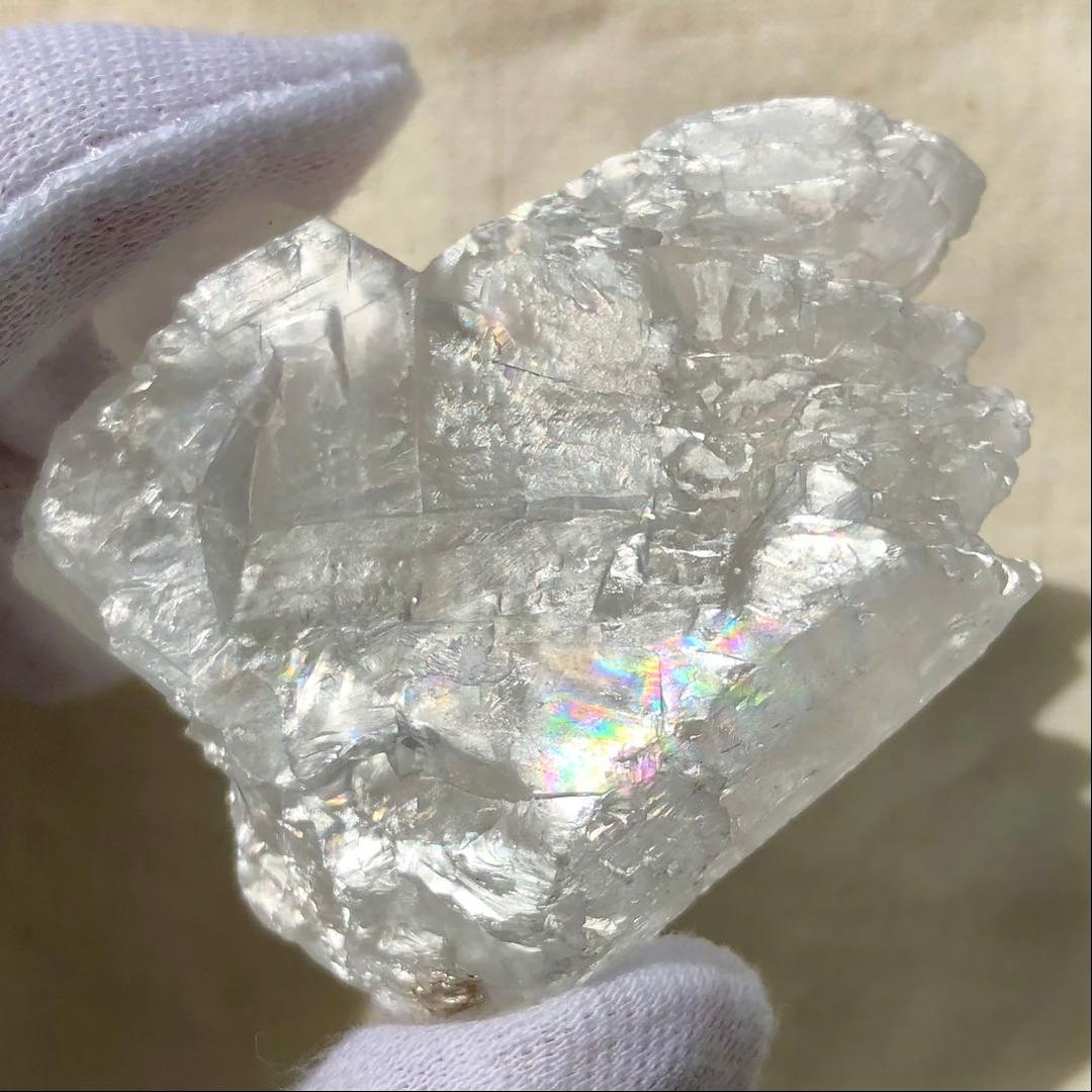 フィッシュテール　セレナイト　天然石　原石　クリスタル　アイリスクォーツ　虹