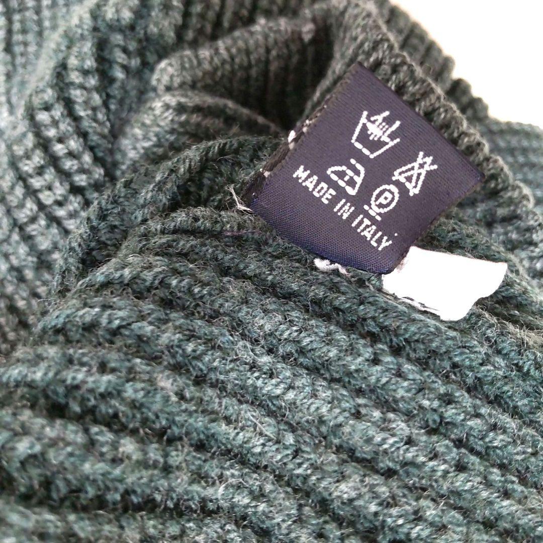 Drumohr◆厚手 カーディガン ジャケット【48】ダークグリーン／リブニット