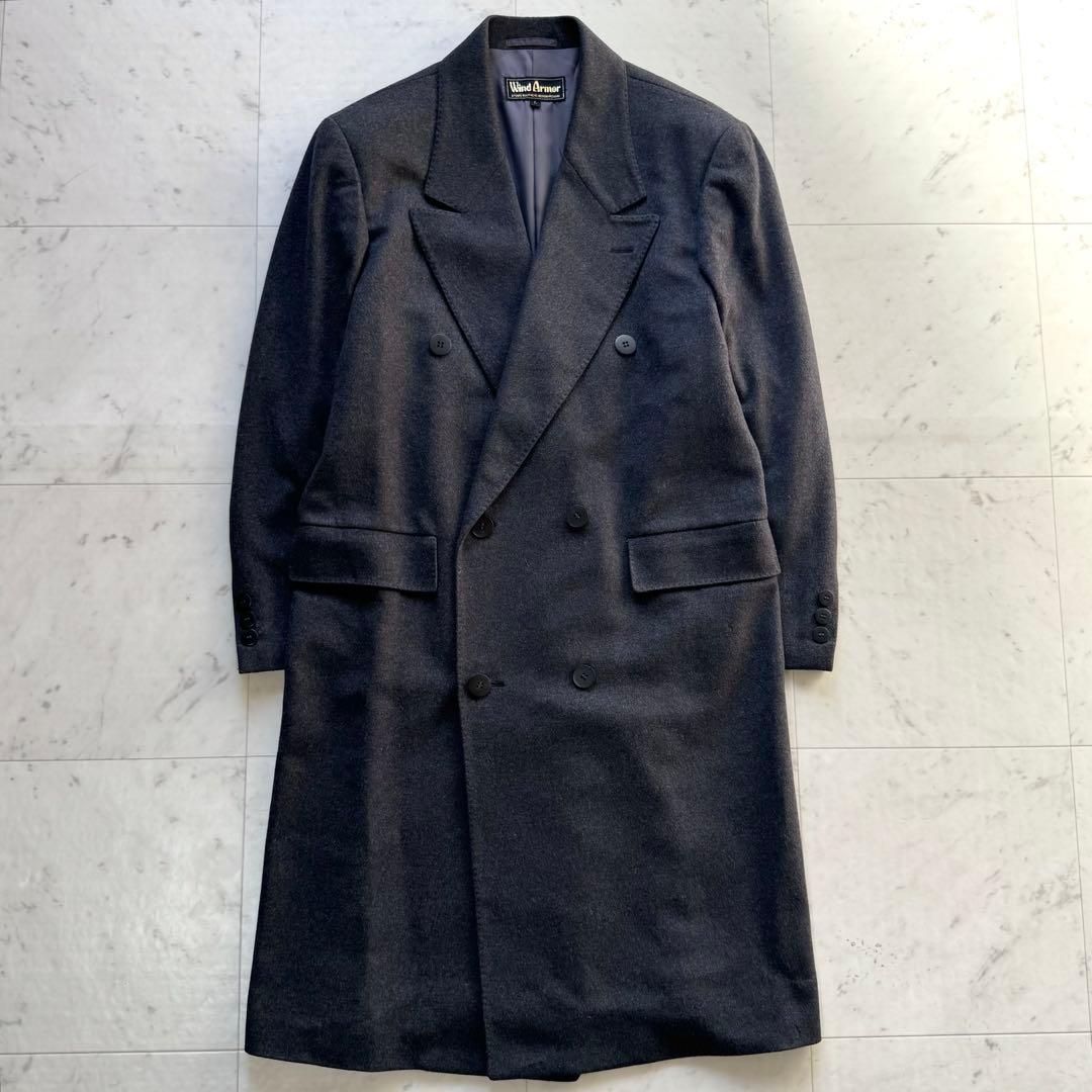 美品 Wind Armor ダブルチェスターコート カシミヤ100% L