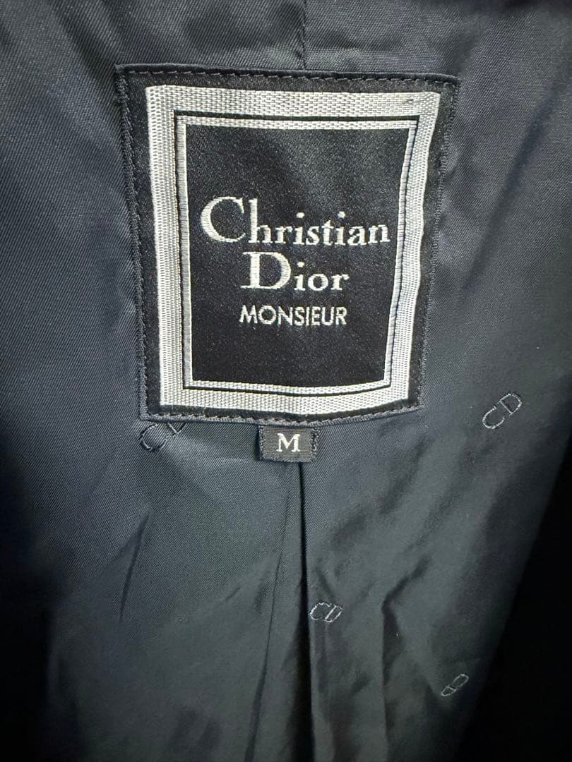 christian dior monsieur 襟レザー　ステンカラーコート