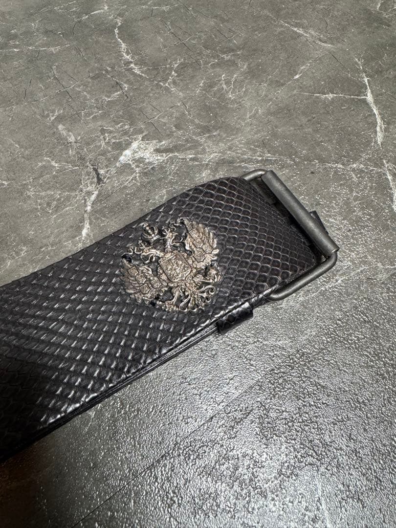 【送料無料】バルマン/BALMAIN ブラックレザーベルト