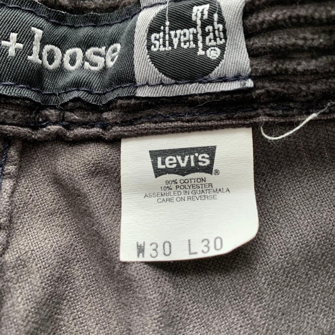 Levis silver tab コーデュロイパンツ 黒 太畝 30×30