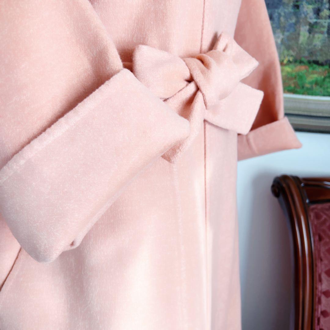 極美品　HERMESエルメス　ダブルフェイス　コート　ロング　さくらピンク