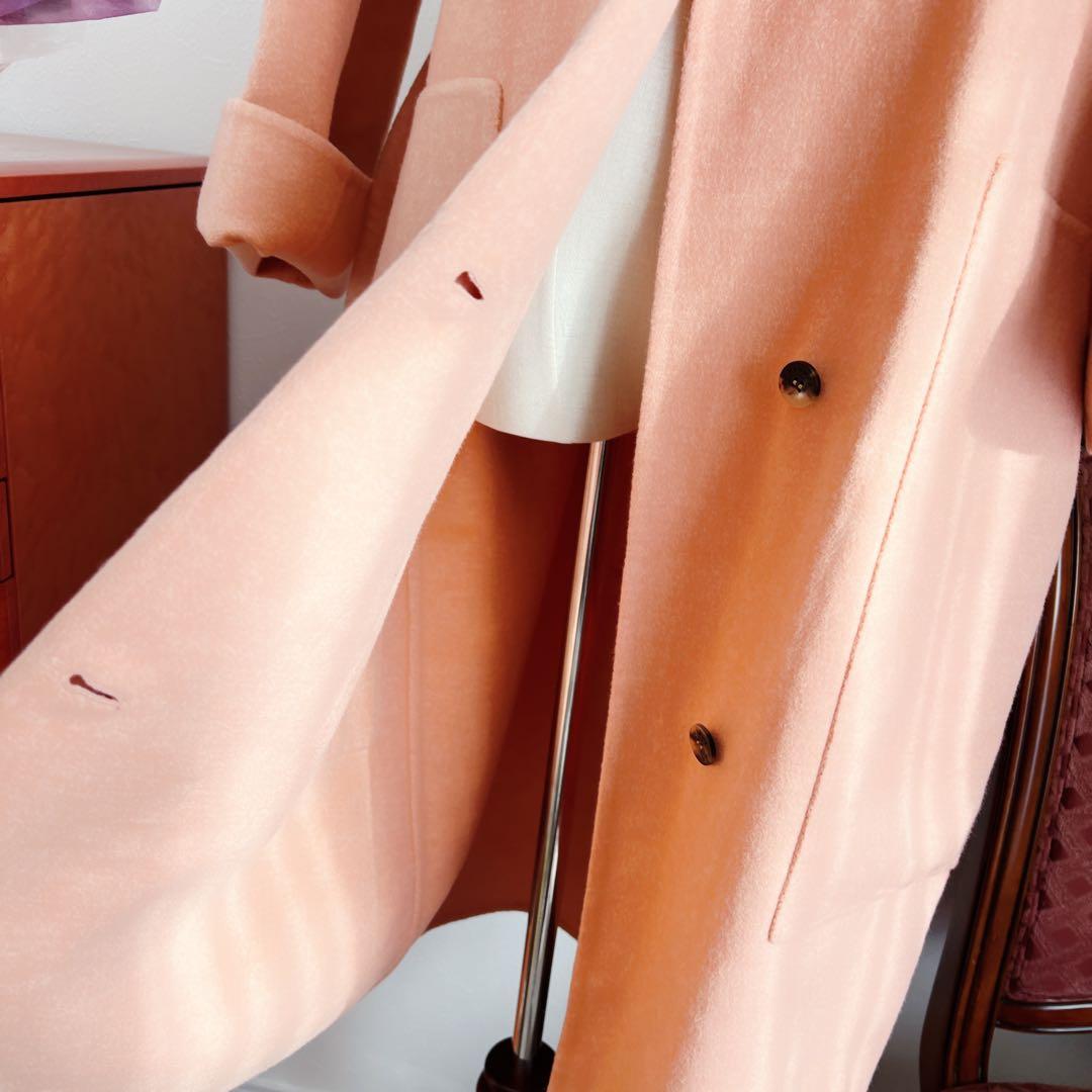極美品　HERMESエルメス　ダブルフェイス　コート　ロング　さくらピンク