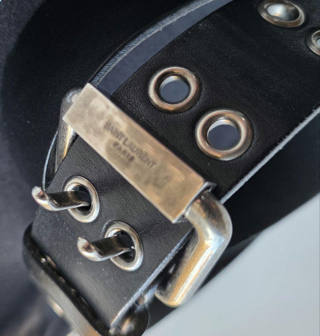 SAINT LAURENT　レザーベルト　ブラック