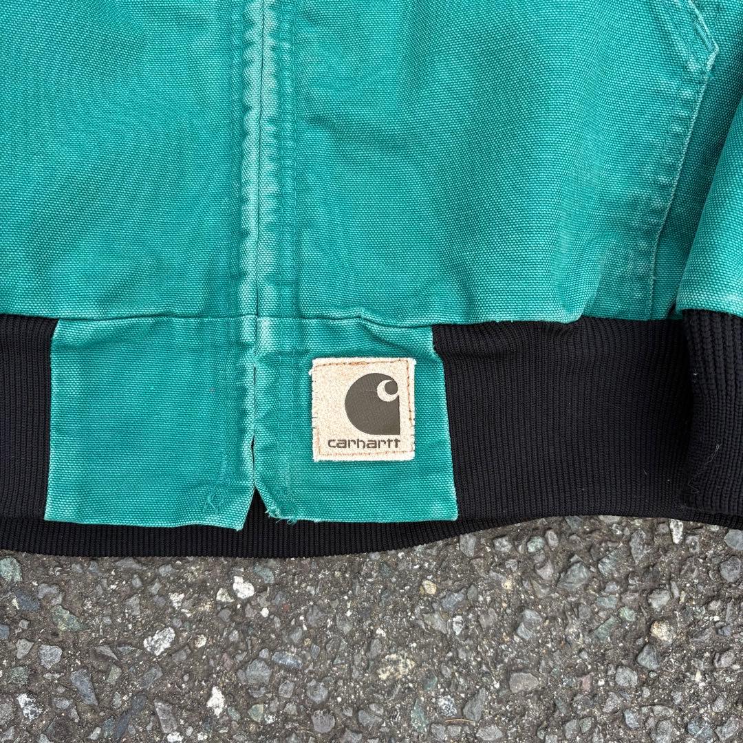 90s USA Carhartt アクティブジャケット　ネイティブ柄　ターコイズ