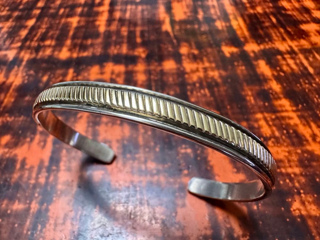 超美品 ブルースモーガン バングル 14K ナバホ族 インディアンジュエリー