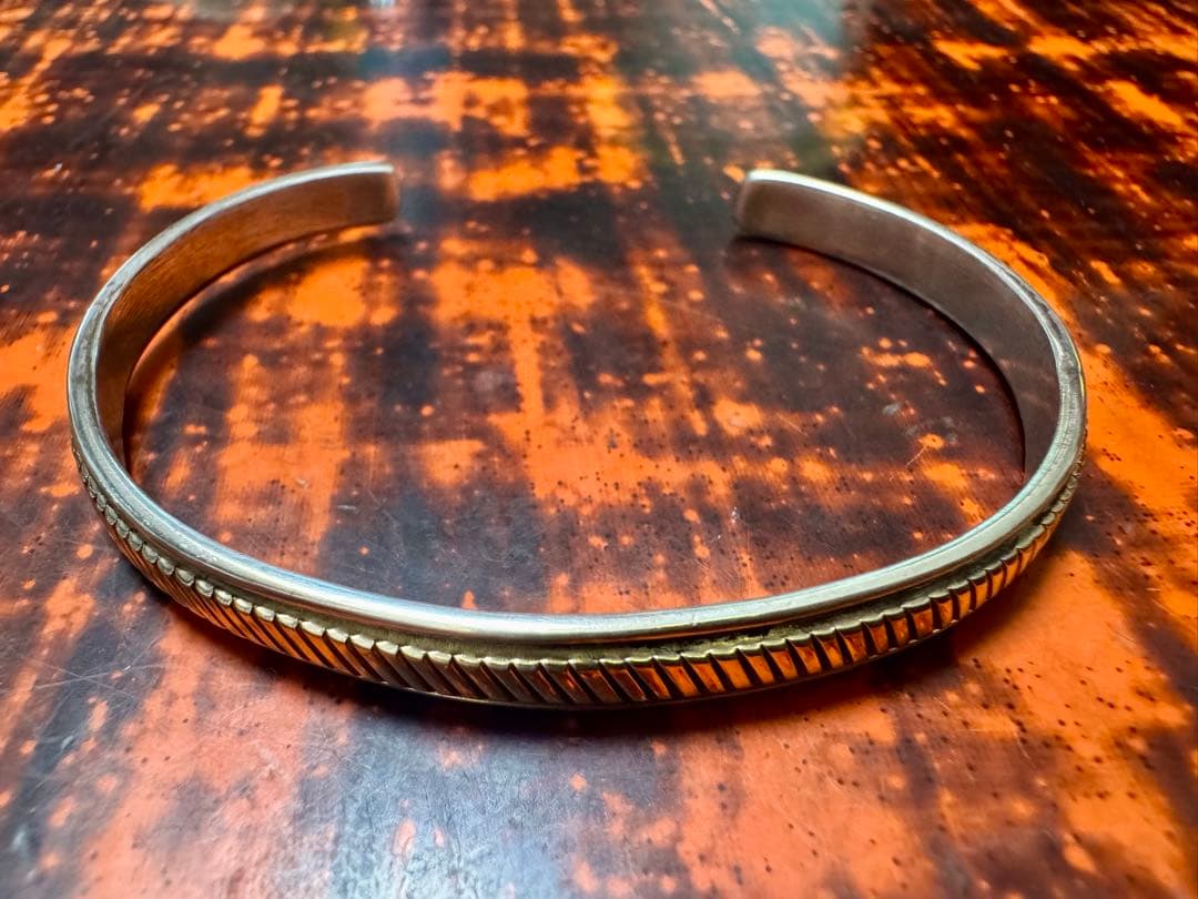 超美品 ブルースモーガン バングル 14K ナバホ族 インディアンジュエリー