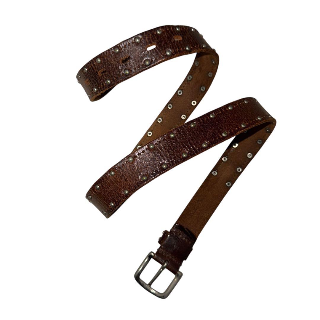小物 Vintage Studs Leather Design Belt