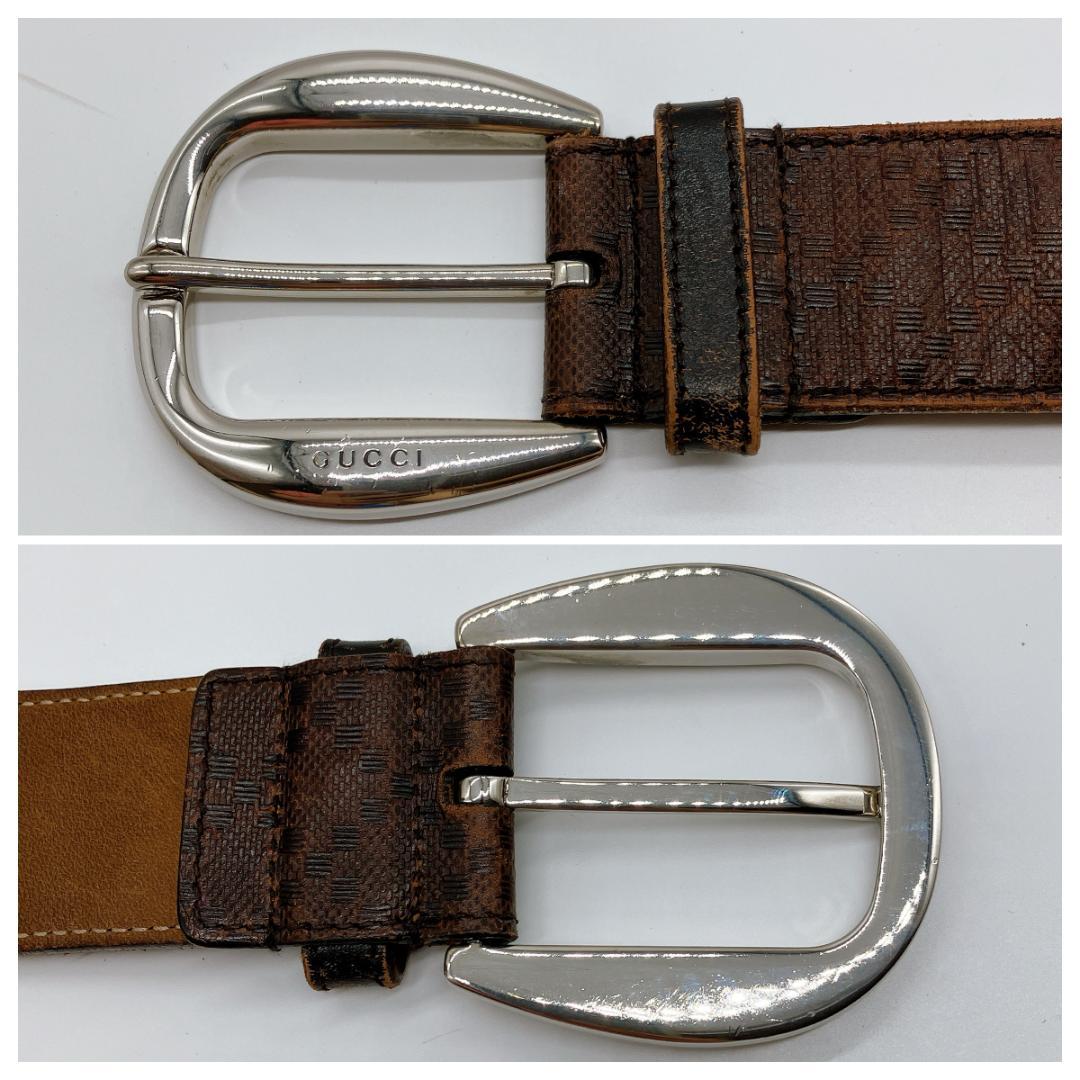 GUCCI 268237 レザー シルバー金具 ベルト 表記サイズ100・40