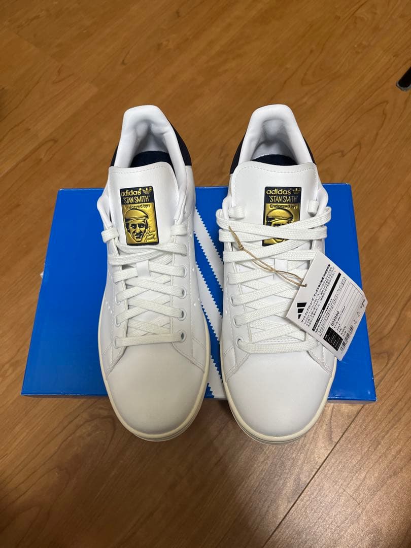 【アリス】ホワイト/ネイビー アディダス スタンスミス ゴルフシューズ
