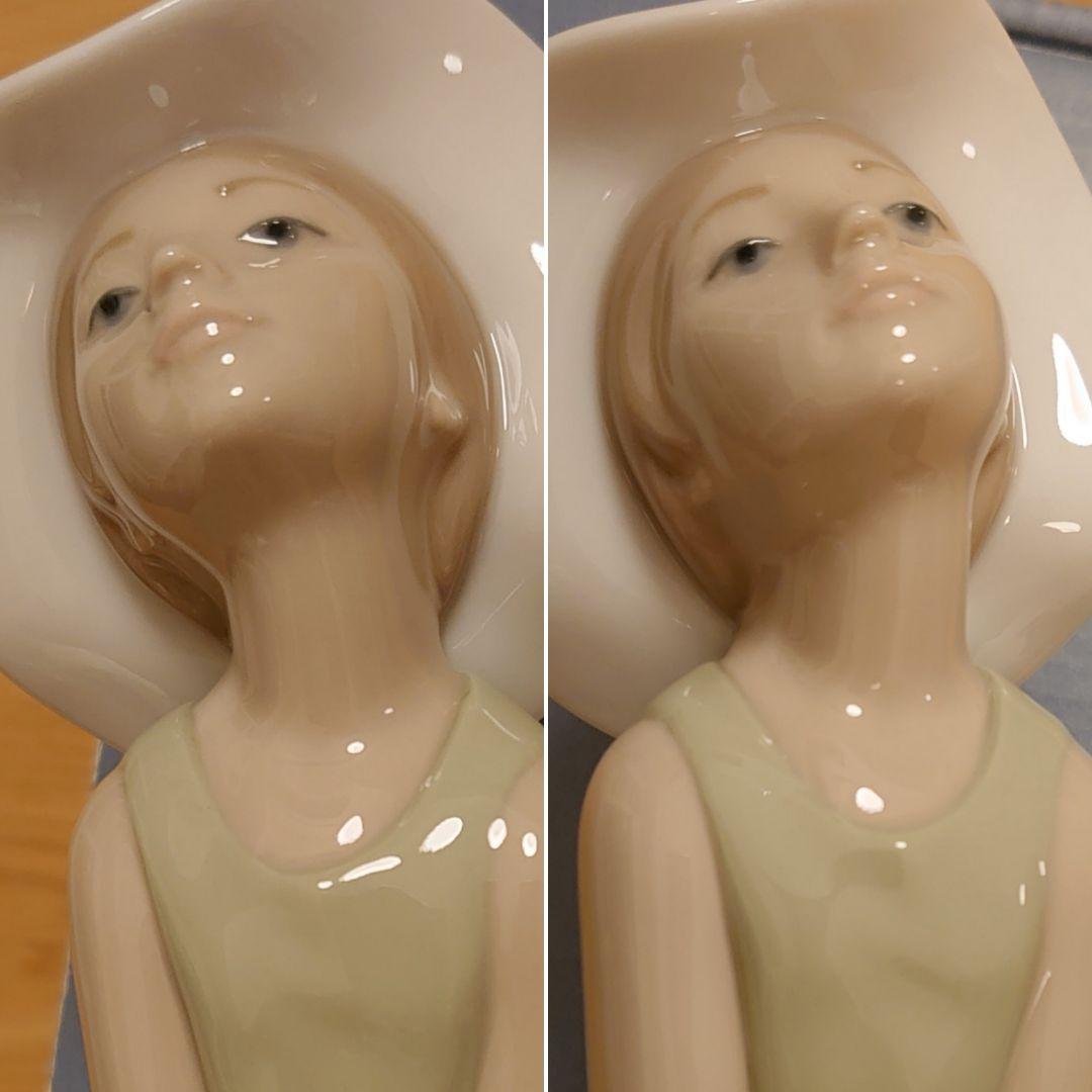 【極美品 無欠損】LLADRO リヤドロ 5009『鏡のまえで』(若草色の少女)