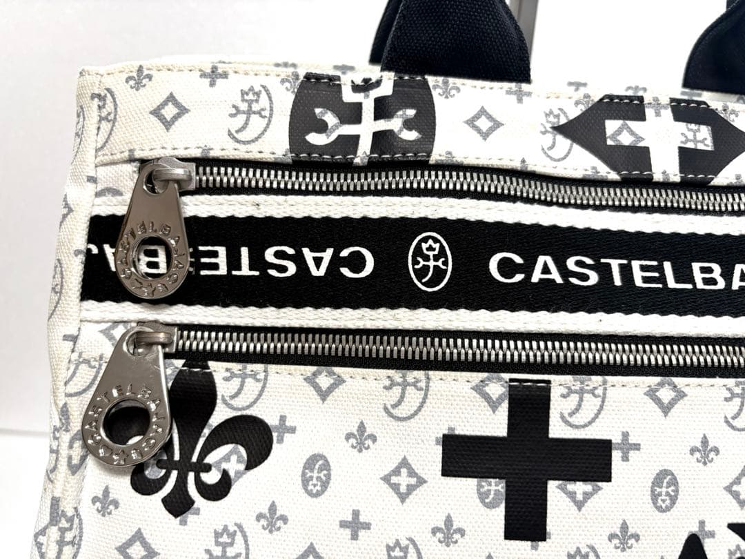 美品CASTELBAJAC ロゴプリント ドライビングトートバッグ