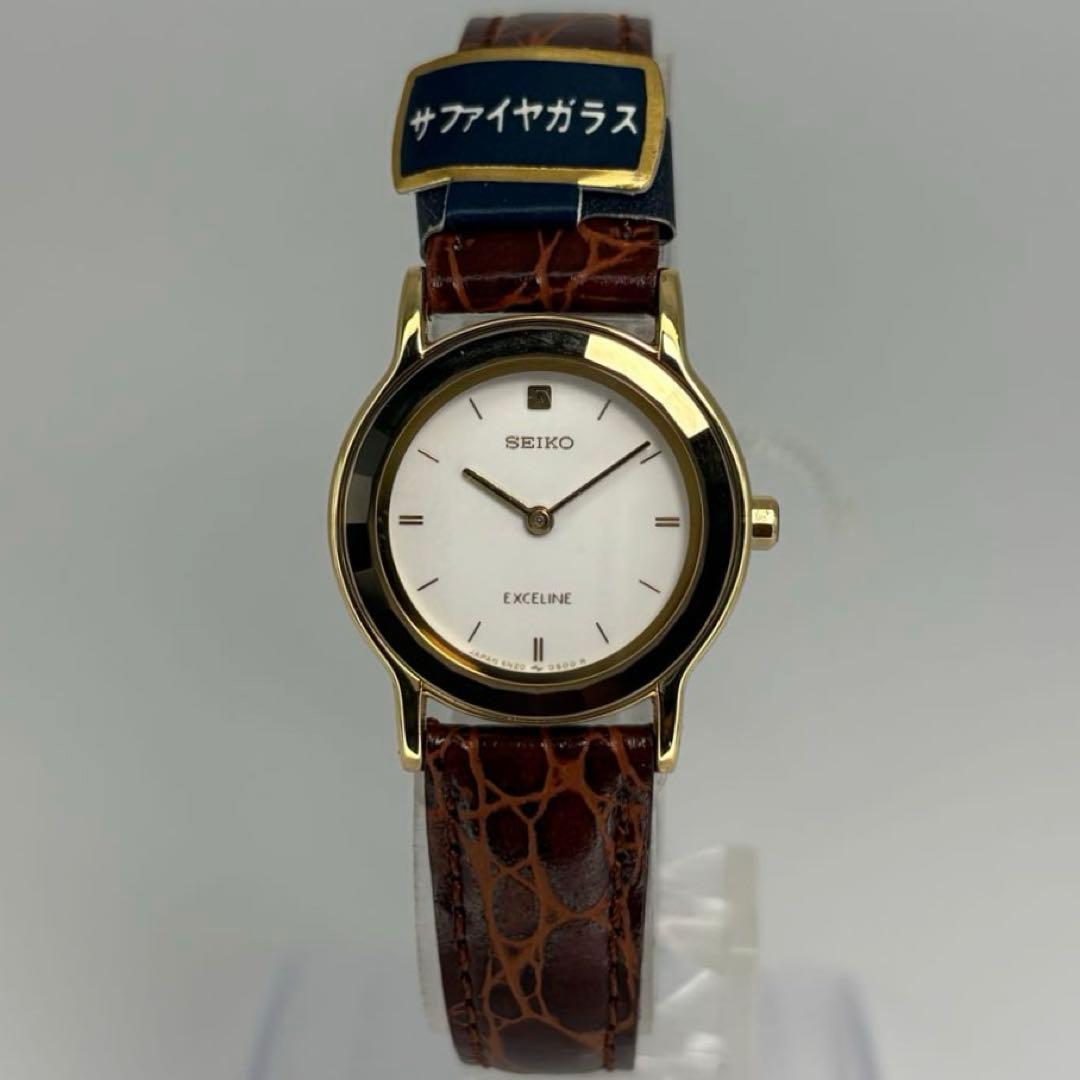未使用品 SEIKO セイコー エクセリーヌ クォーツ腕時計 電池交換済