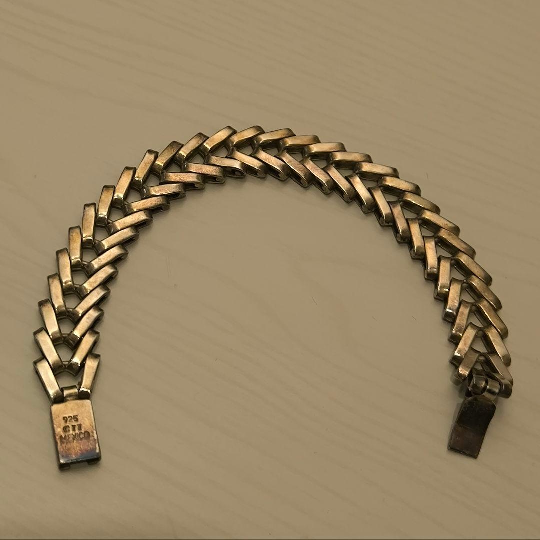 front11201 S925 シルバーブレスレット 20cm ビンテージ