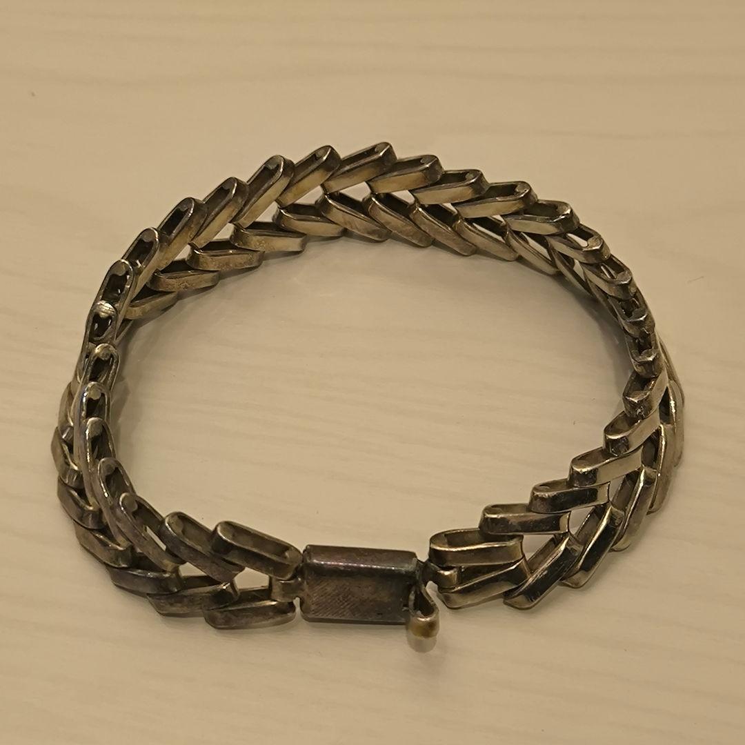 front11201 S925 シルバーブレスレット 20cm ビンテージ