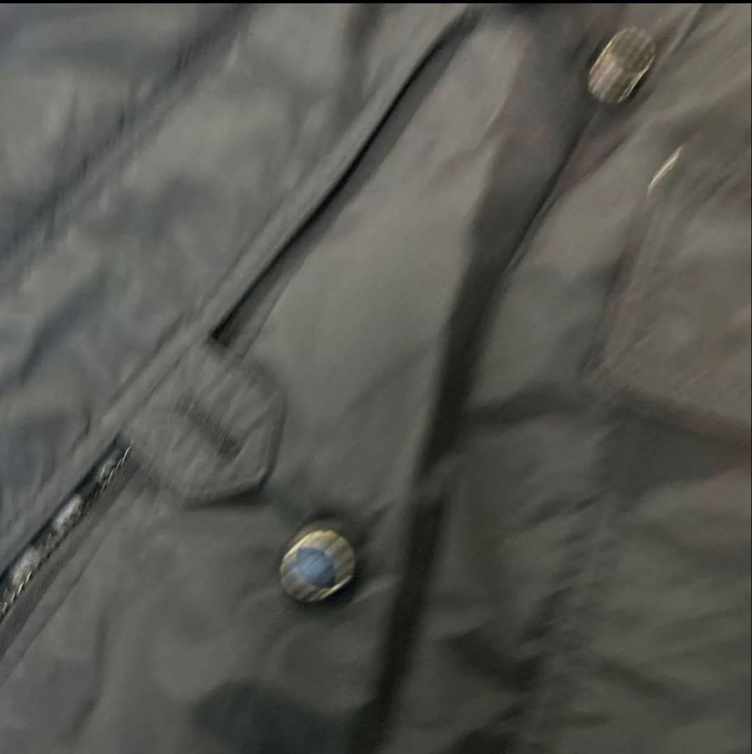 BURBERRY 160A ノバチェック 中綿ロングコート 黒 ファー付き