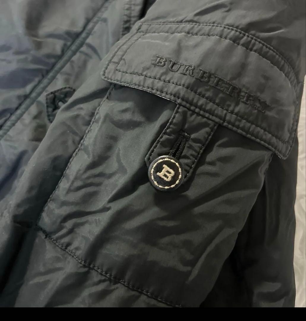 BURBERRY 160A ノバチェック 中綿ロングコート 黒 ファー付き