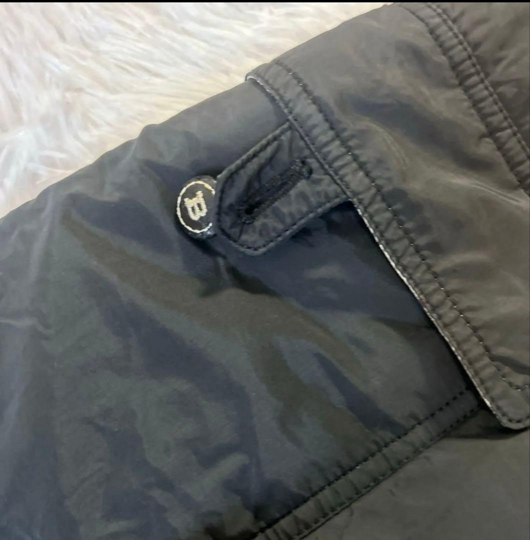 BURBERRY 160A ノバチェック 中綿ロングコート 黒 ファー付き