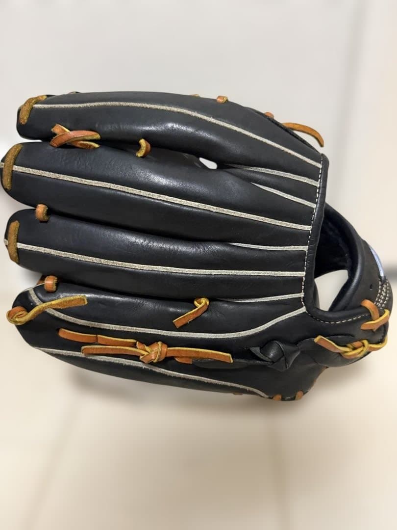 Mizuno 軟式グローブ 黒/オレンジミズノ 外野手用 野球グローブ 一般