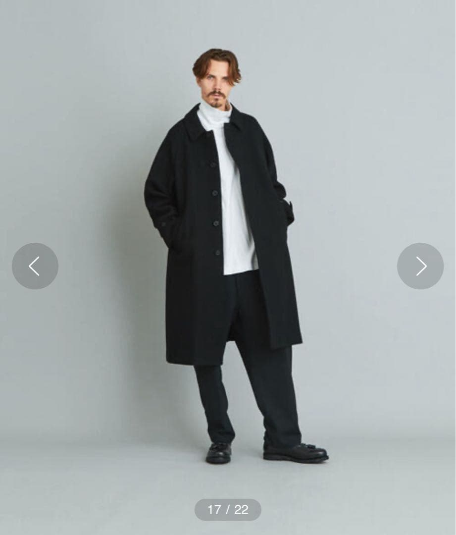 steven alan スティーブンアラン ブラックXL バルカラーコート