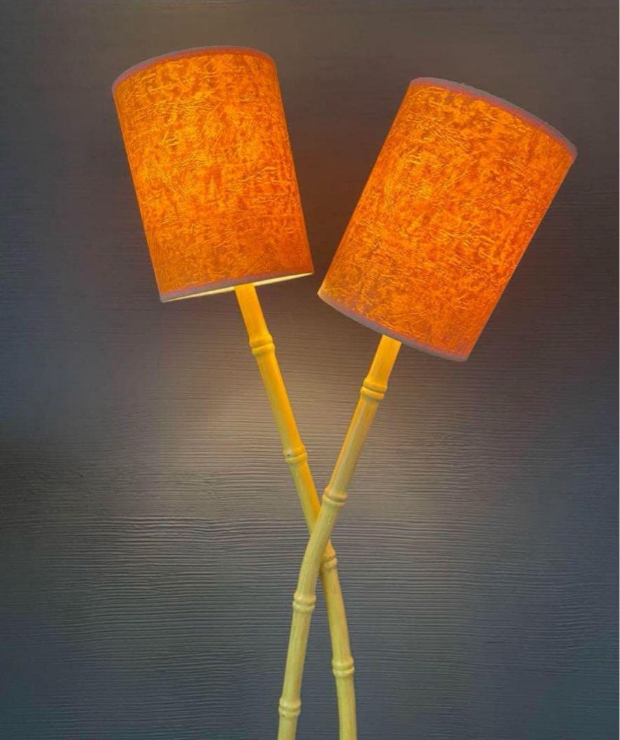 ハワイアン　フロアライト　バンブー　ラタン　tiki ティキ50s トロピカル