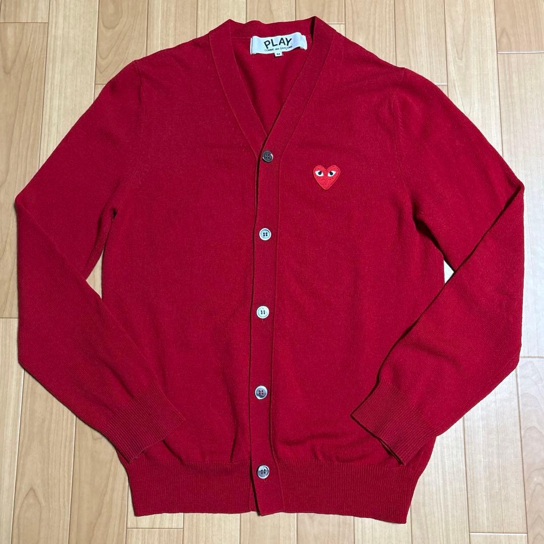 【美品】コムデギャルソン レッド カーディガン 赤 サイズM