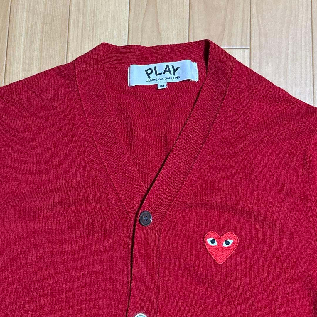 【美品】コムデギャルソン レッド カーディガン 赤 サイズM