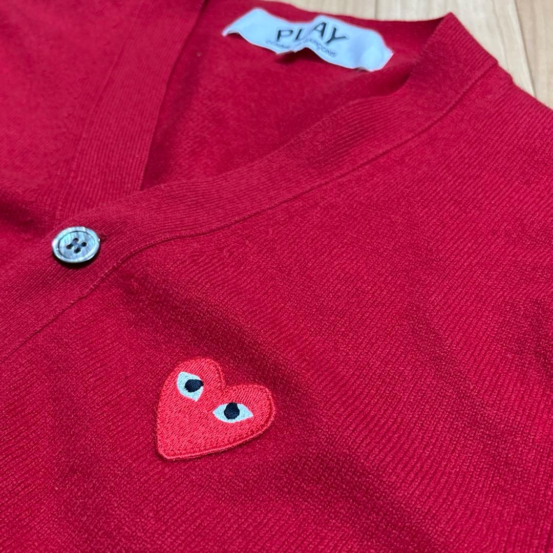 【美品】コムデギャルソン レッド カーディガン 赤 サイズM