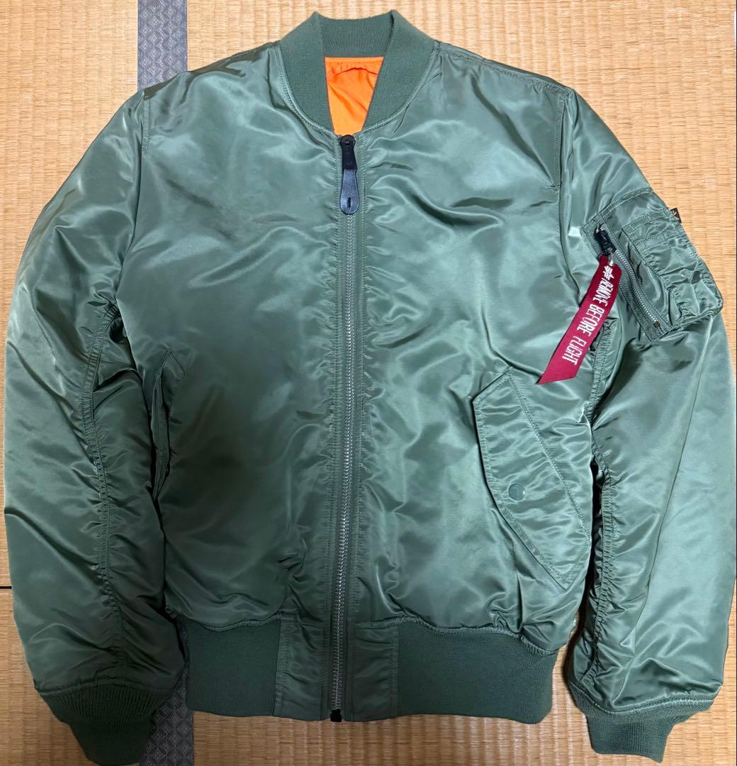 ALPHA MA-1 フライトジャケット ビンテージグリーン Lサイズ