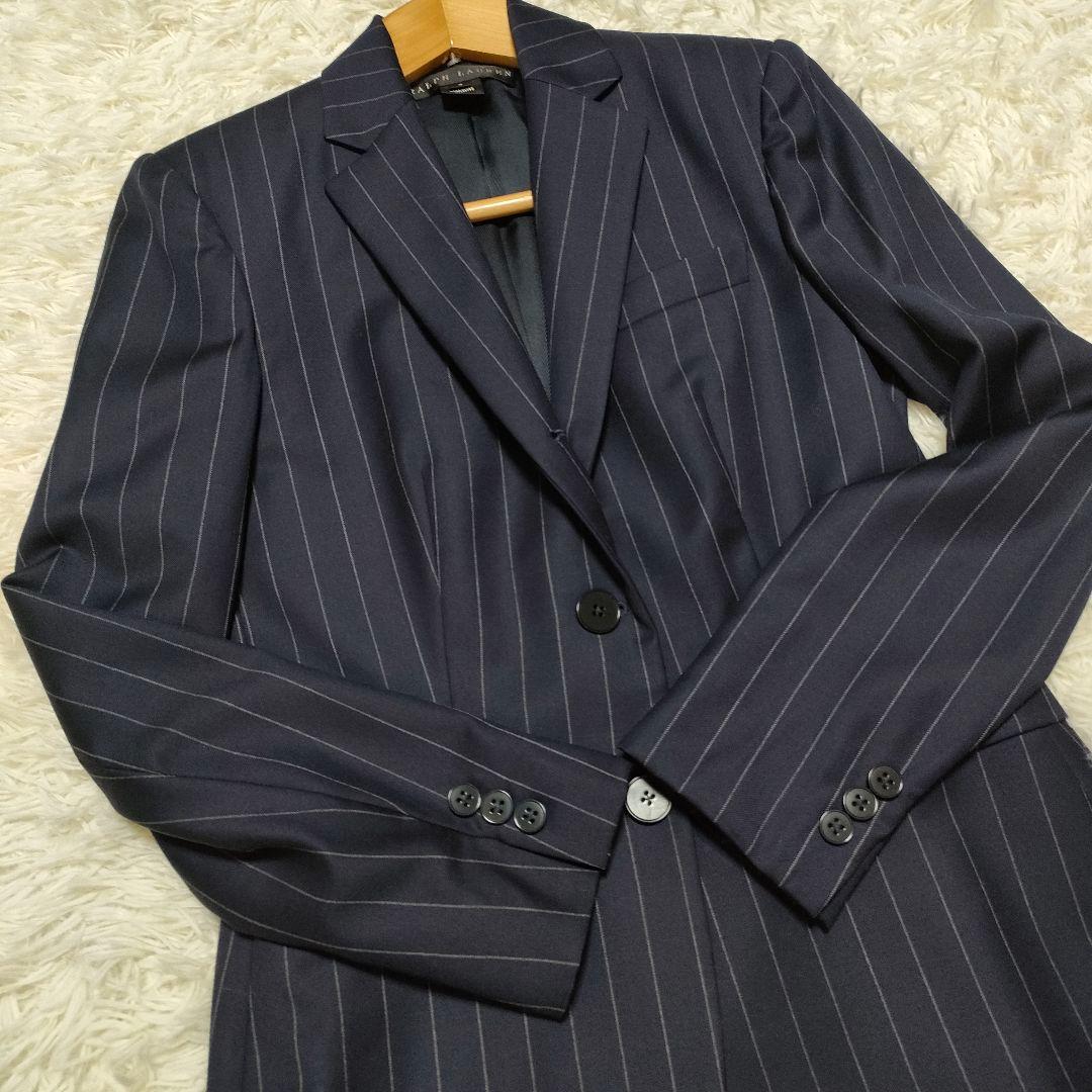 【美品】 ラルフローレン　パンツスーツ　セットアップ　紺　ストライプ　サイズ4