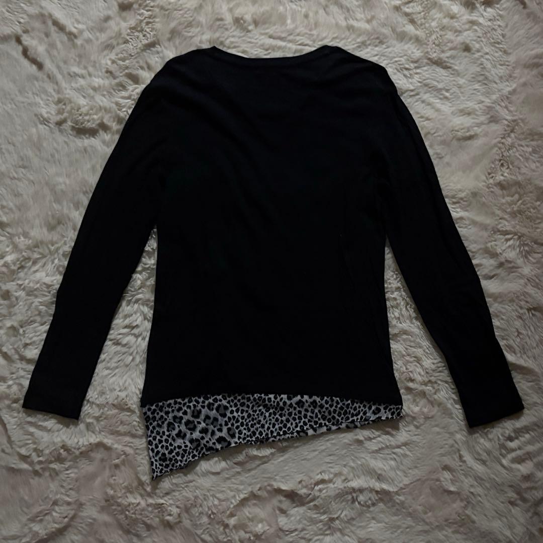 トップス semantic design skull leopard gimmick T