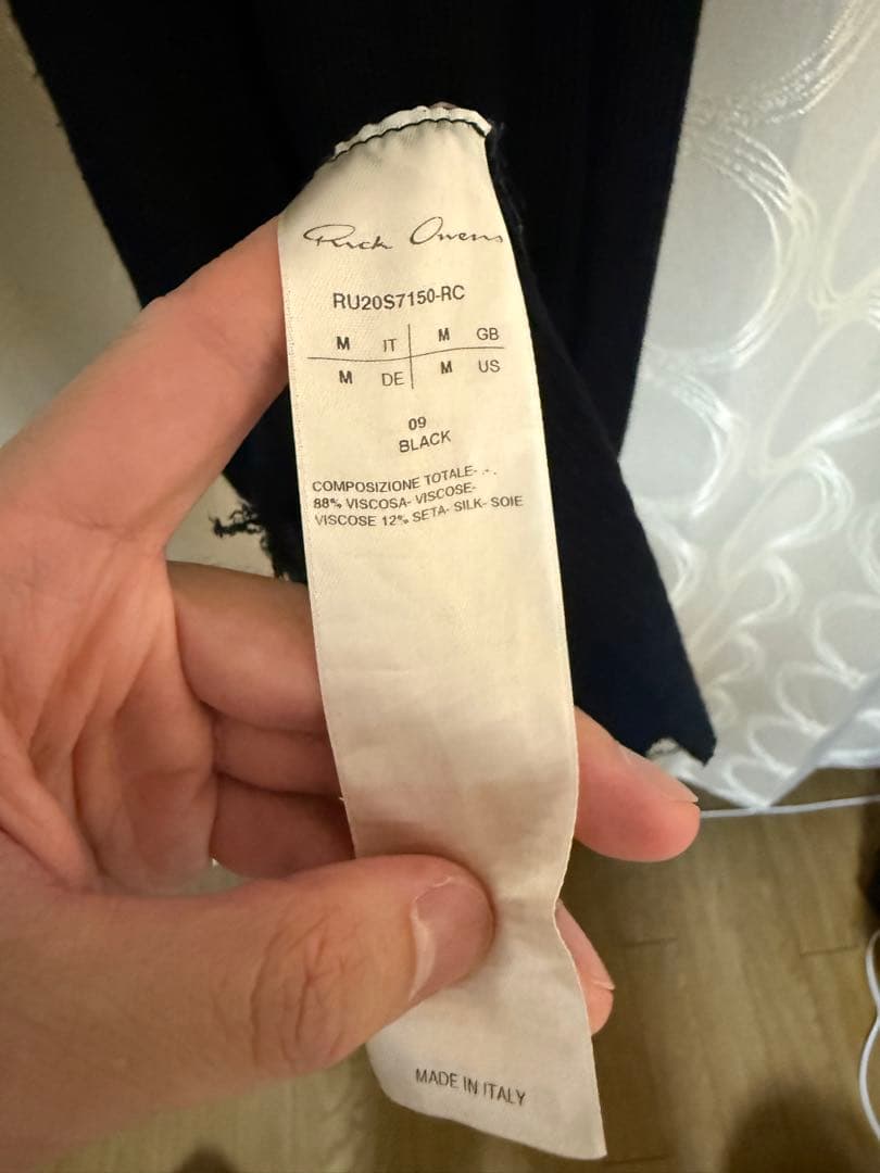 Rick Owens Basic rib tank BLACK サイズM