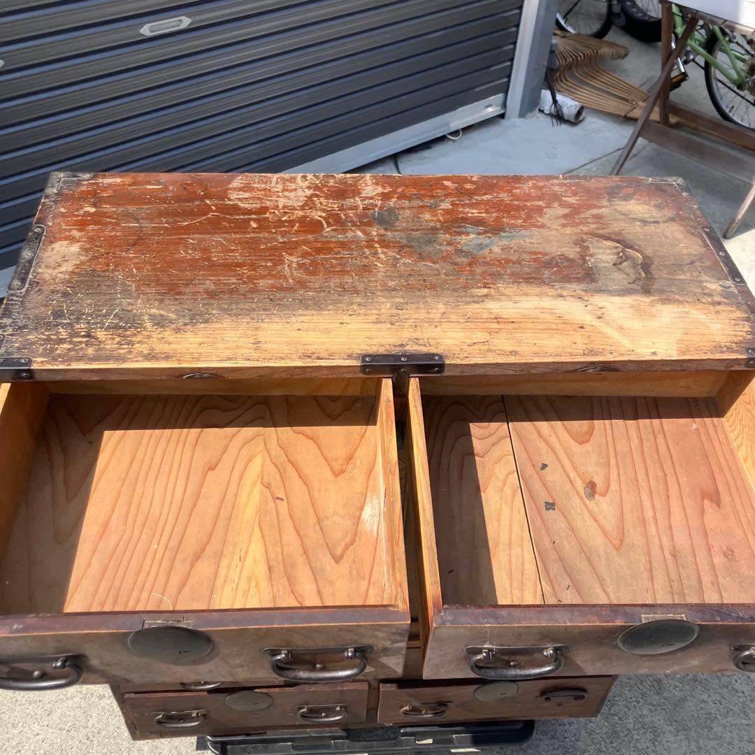 昭和レトロ 古家具 仙台箪笥 時代箪笥 4段7杯 引き出し箪笥 アンティーク