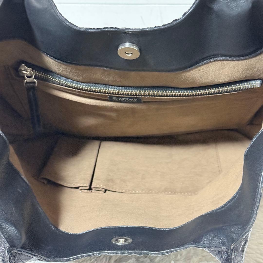 未使用✨BAGFAN バッグファン　クロコダイル　トートバッグ ハンドバッグ　黒