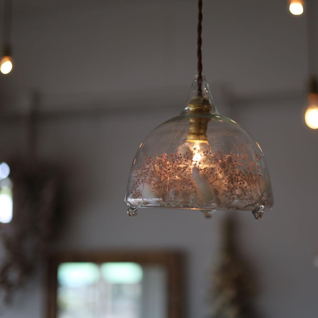 アンティークフラワーペンダントライト 【自製】