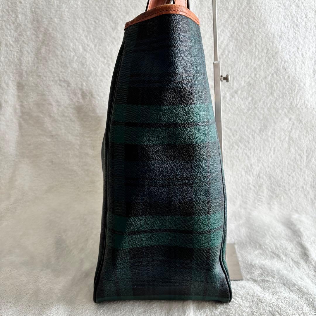✨️美品 ポロラルフローレン トートバッグ PVCレザー ブラックウォッチ 緑