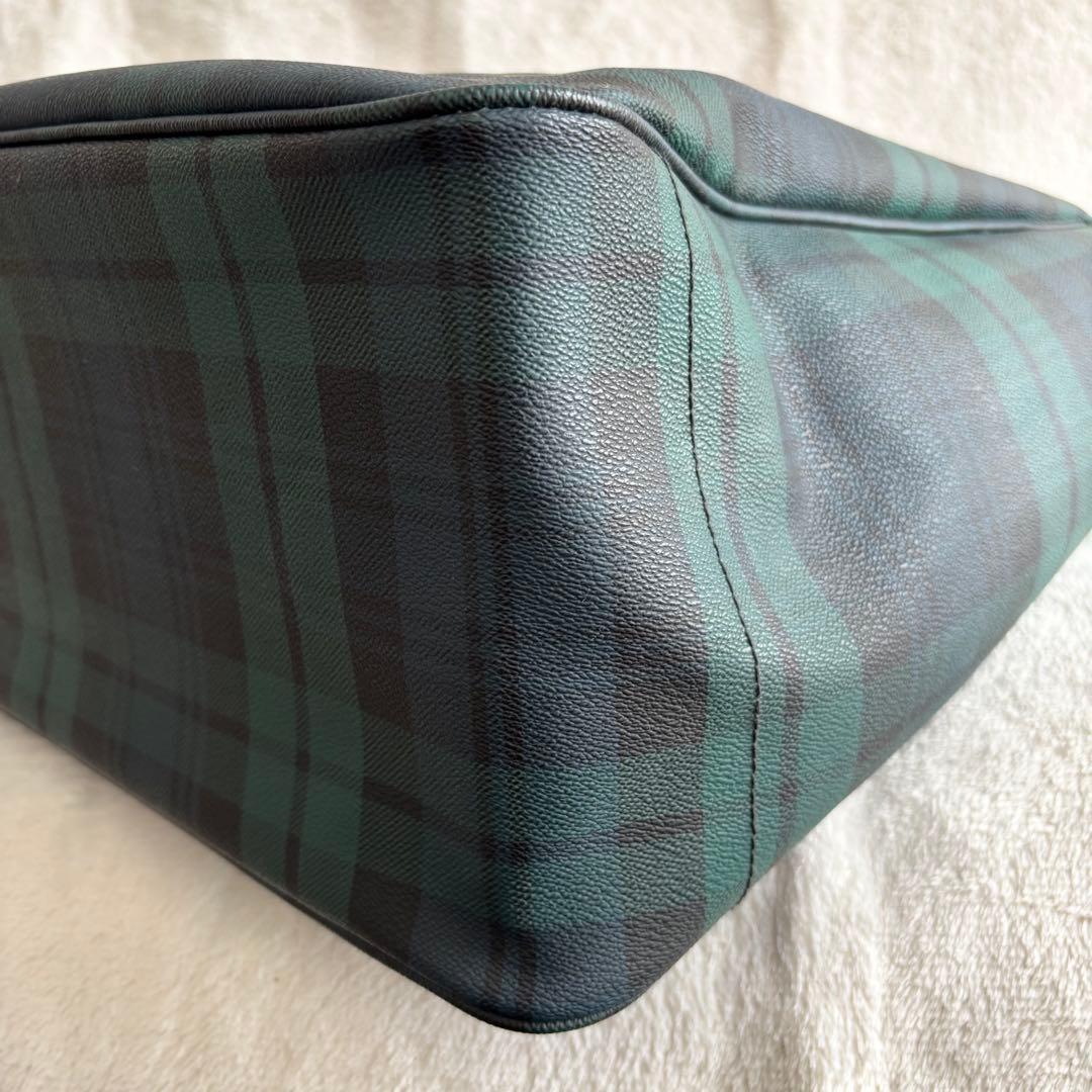 ✨️美品 ポロラルフローレン トートバッグ PVCレザー ブラックウォッチ 緑
