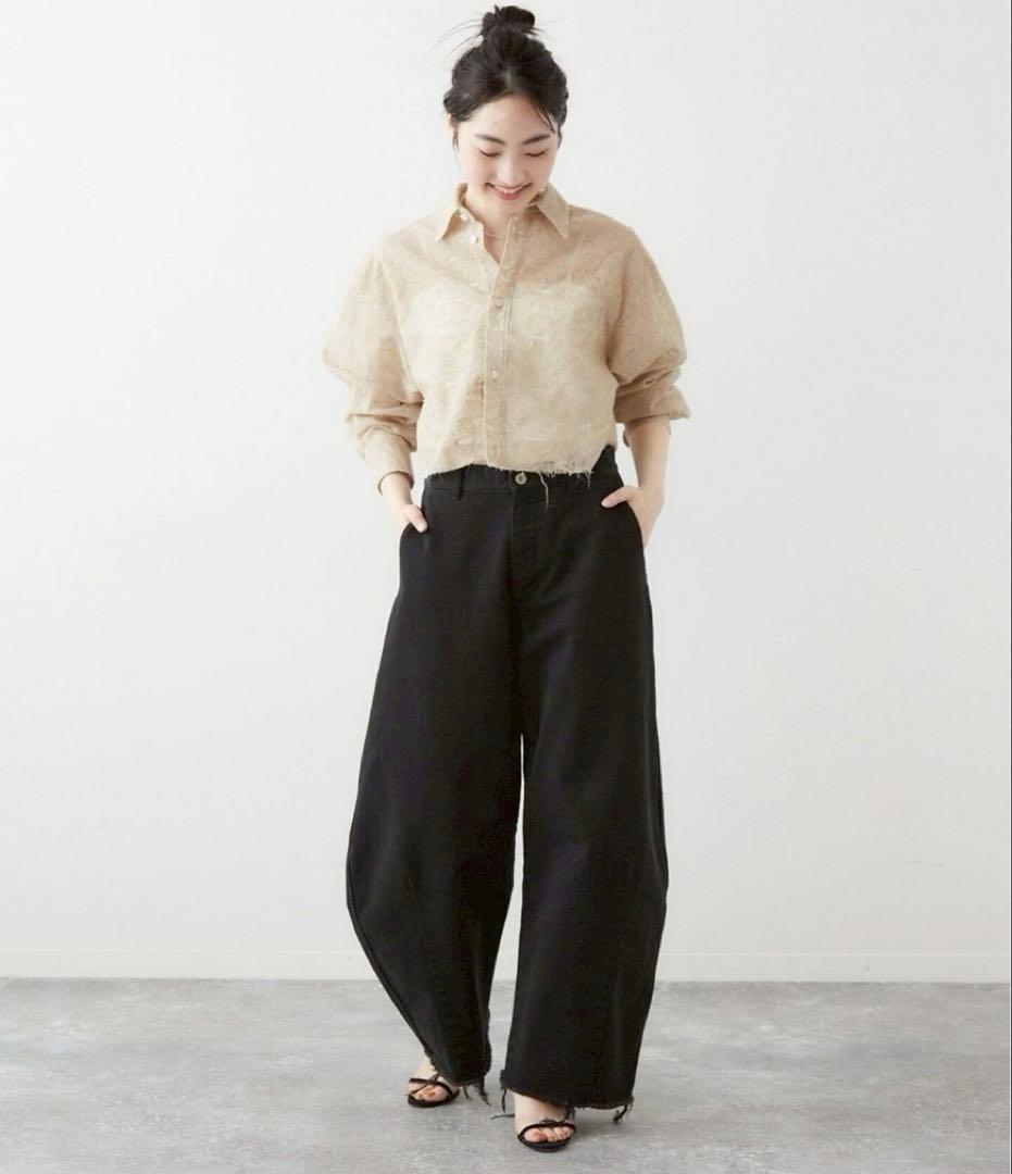 プラージュ balloon tapered パンツ　ブラック　38
