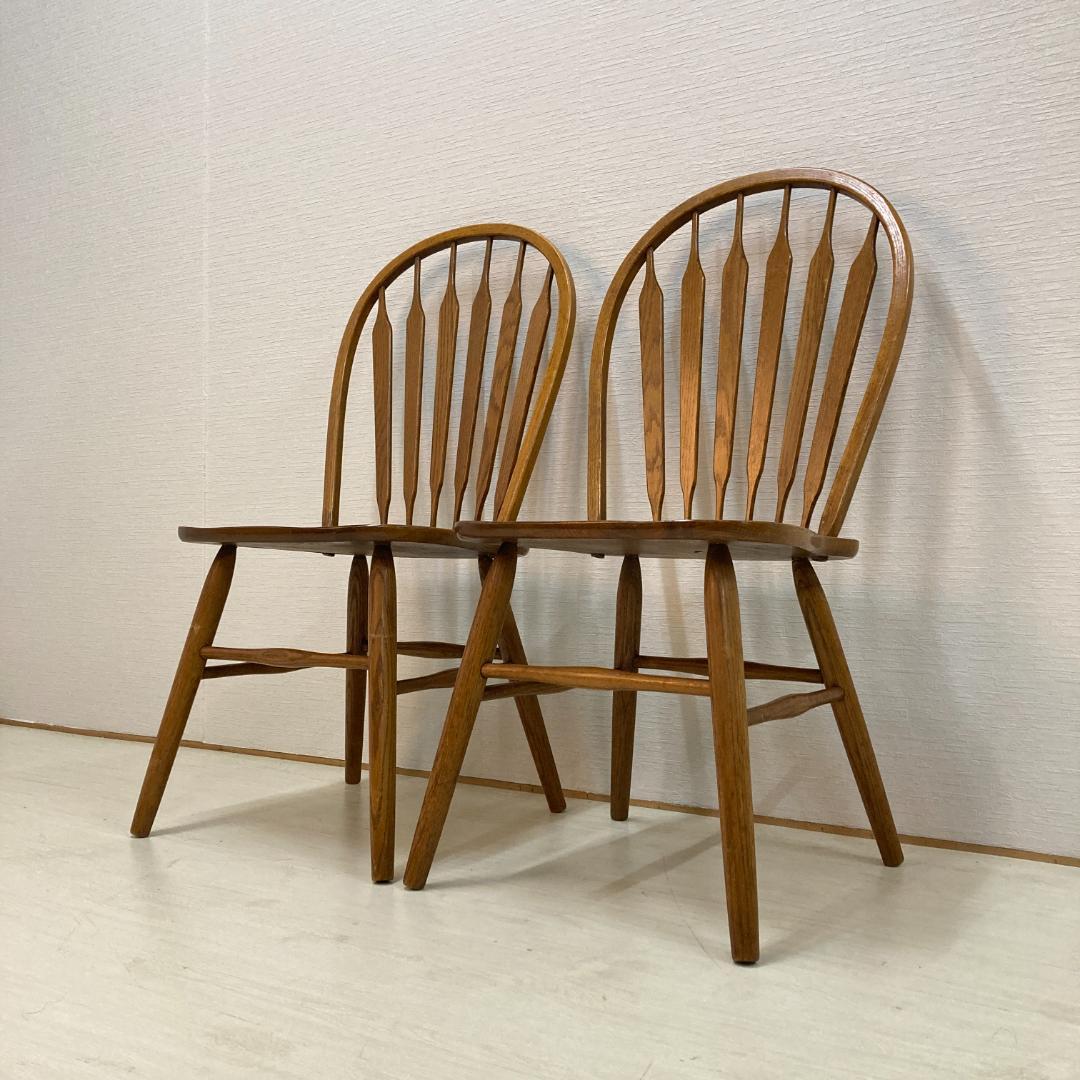 Shin Lee シンリー ダイニングチェア ウィンザー　オーク材　２脚セットA