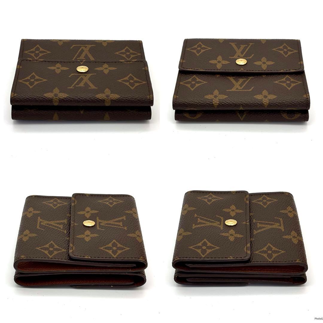 【超美品】ルイヴィトン モノグラム カルトクレディ 三つ折り財布 Wホック