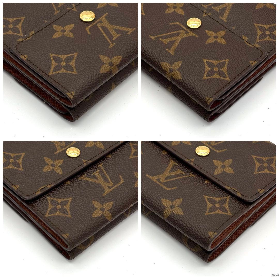 【超美品】ルイヴィトン モノグラム カルトクレディ 三つ折り財布 Wホック