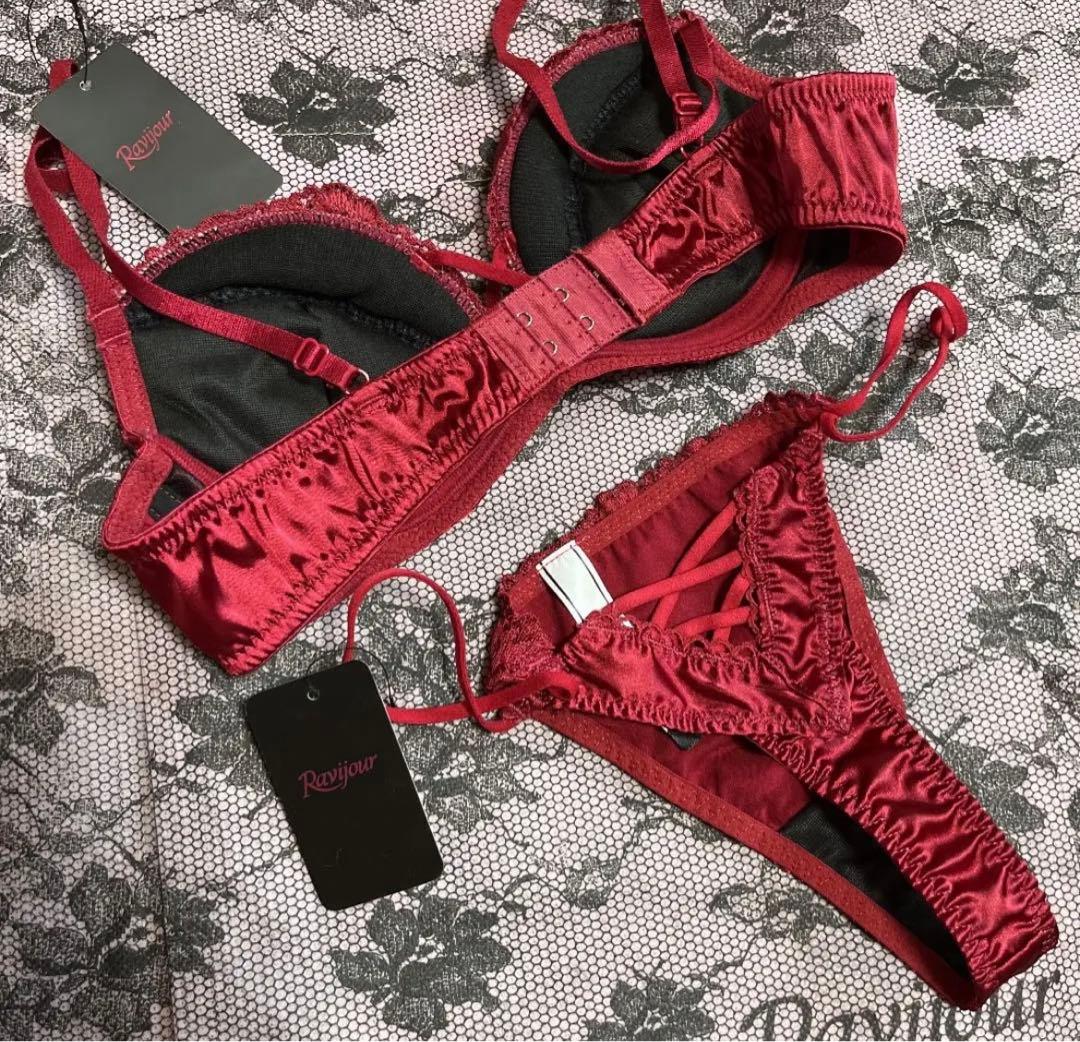 ☆Ravijour☆ワインレッド☆B70☆Tバック　size Sセット