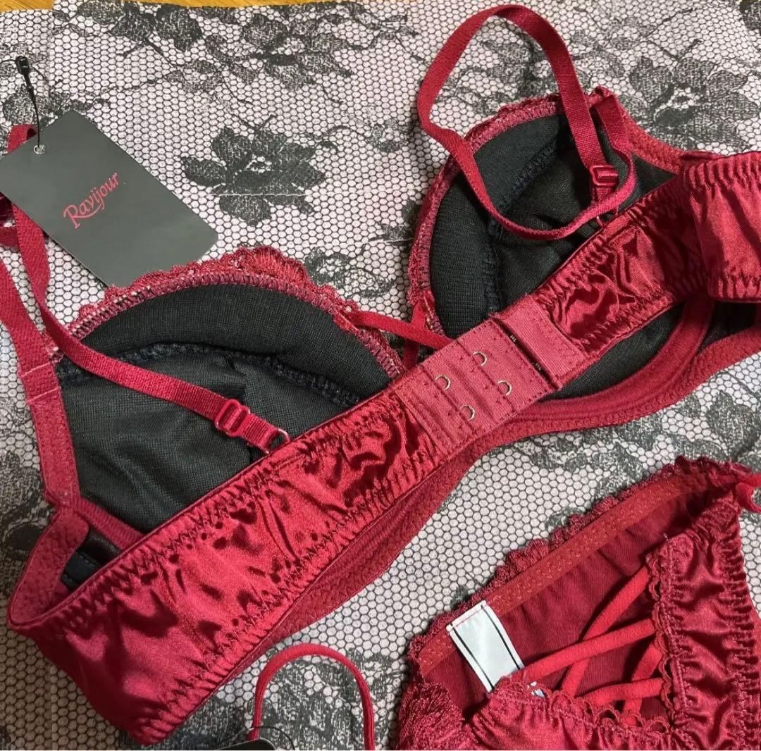 ☆Ravijour☆ワインレッド☆B70☆Tバック　size Sセット